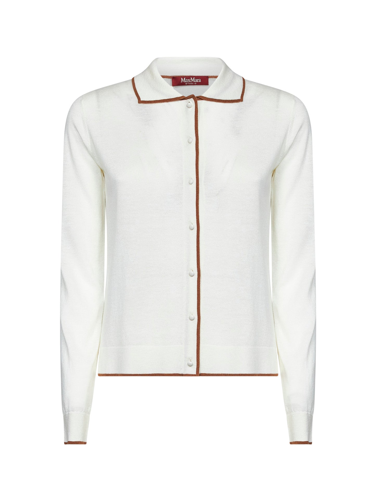 Cardigan MSTTARGA in maglia di seta e lana bianca