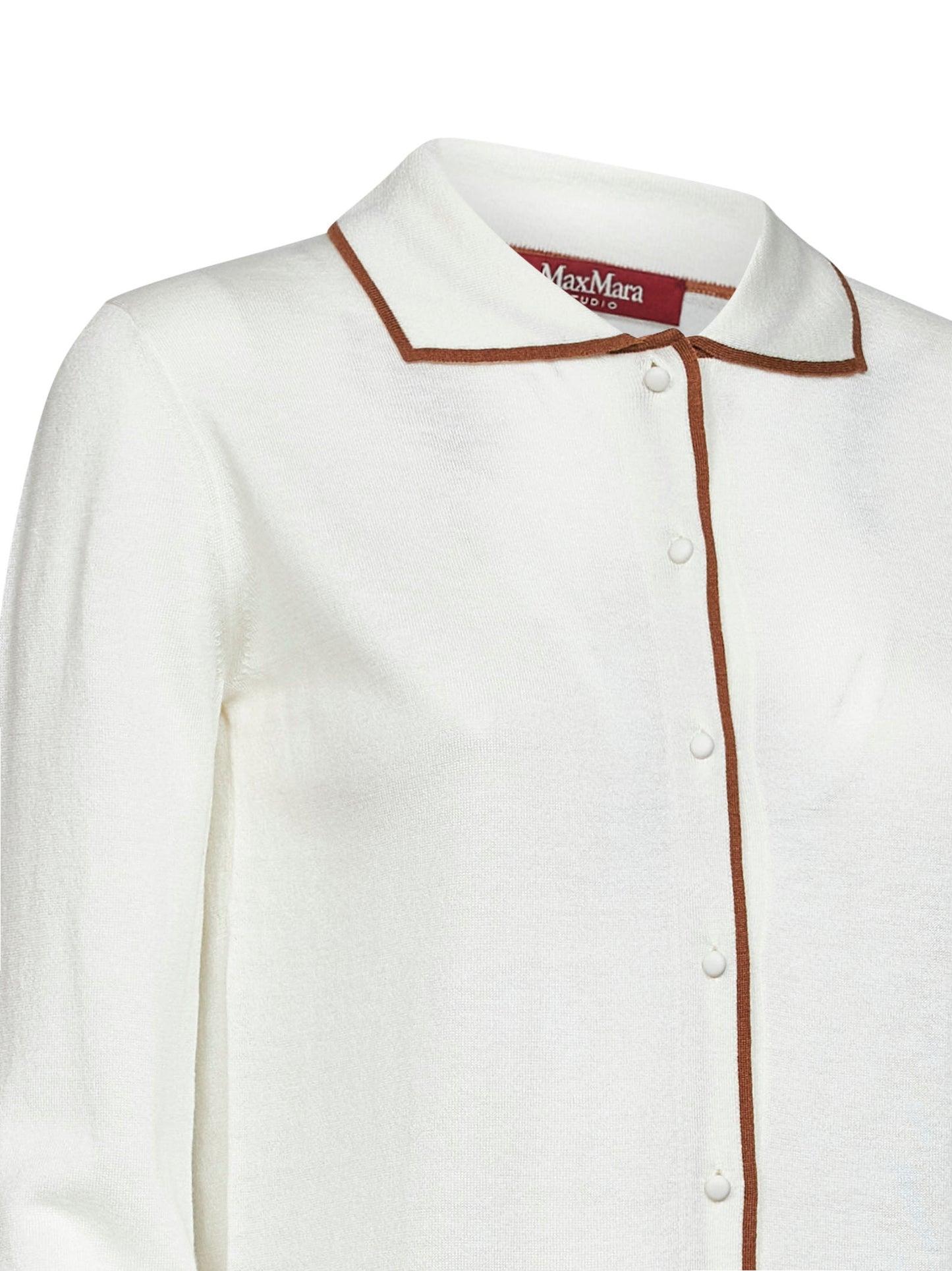 Cardigan MSTTARGA in maglia di seta e lana bianca