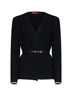 Cardigan con cintura MSTDENTE in maglia compatta nera