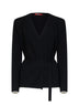 Cardigan con cintura MSTDENTE in maglia compatta nera