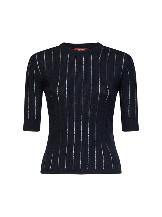 Maglia aderente a coste MSTRAGNO blu