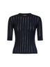 Maglia aderente a coste MSTRAGNO blu
