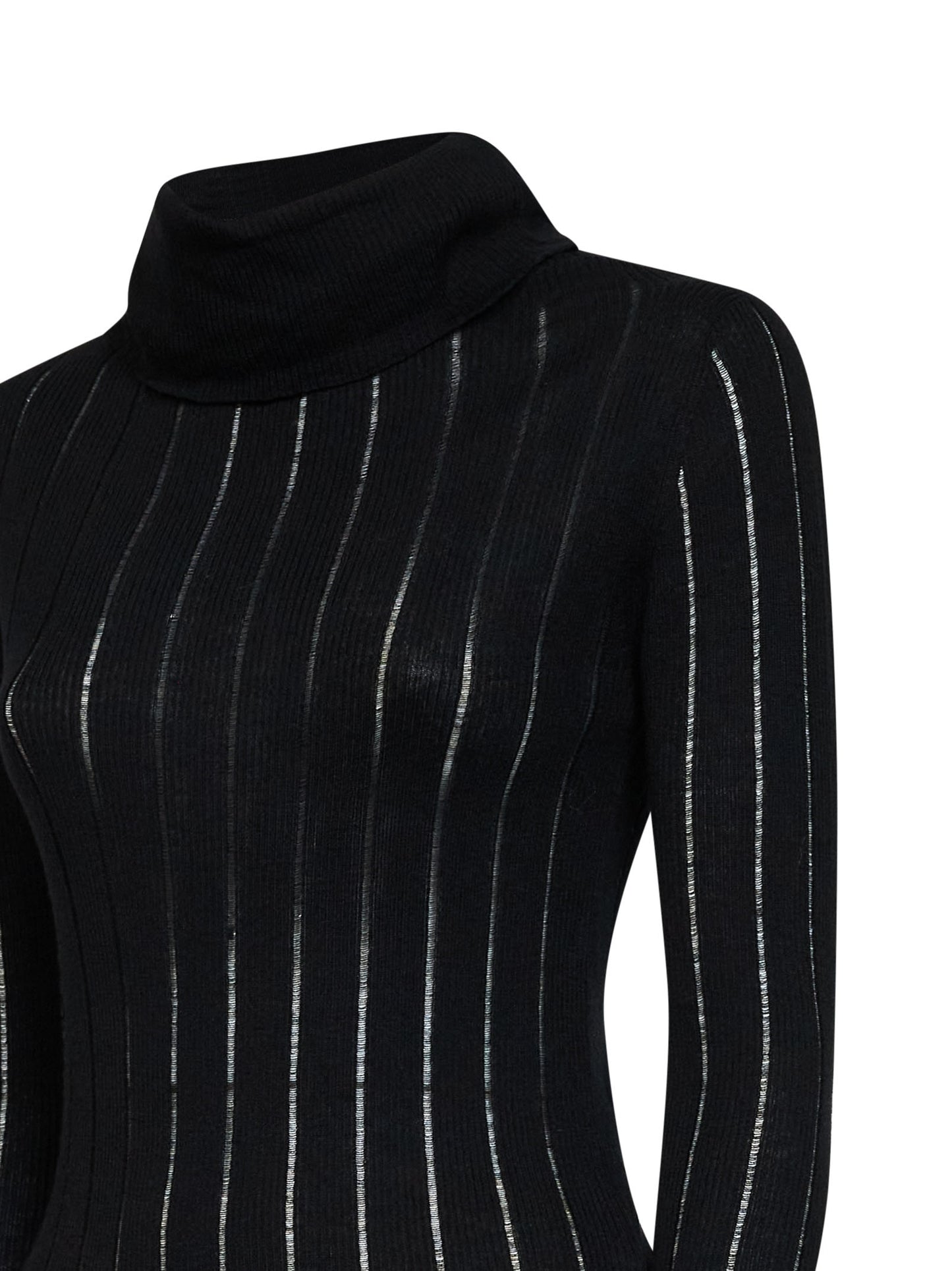 Maglia dolcevita aderente a coste MSTBADESSE nera