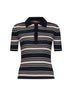 Polo aderente a righe MSTTALLERO in maglia a coste blu