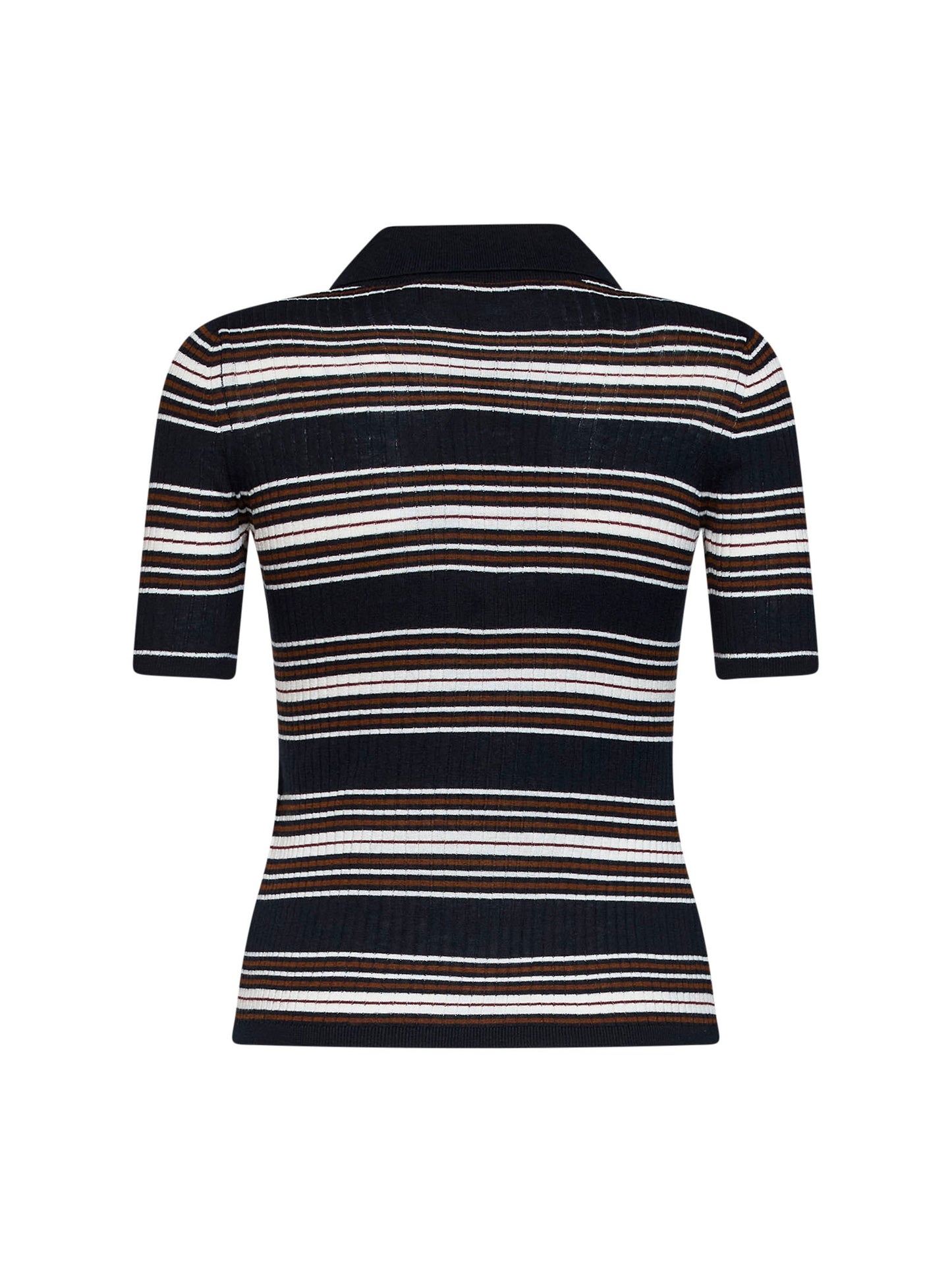 Polo aderente a righe MSTTALLERO in maglia a coste blu