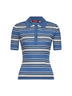 Light blue ribbed knit MSTTALLERO striped fitted polo shirt