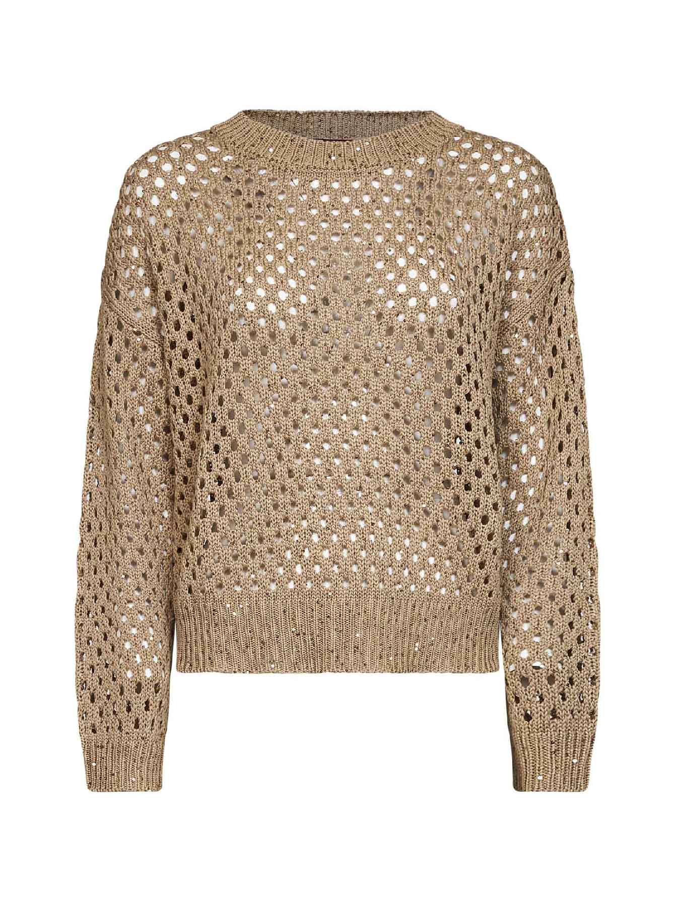Maglia boxy con paillettes MSTGEYSER cammello
