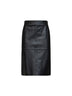 Black hammered nappa leather MSTTIMORE pencil skirt