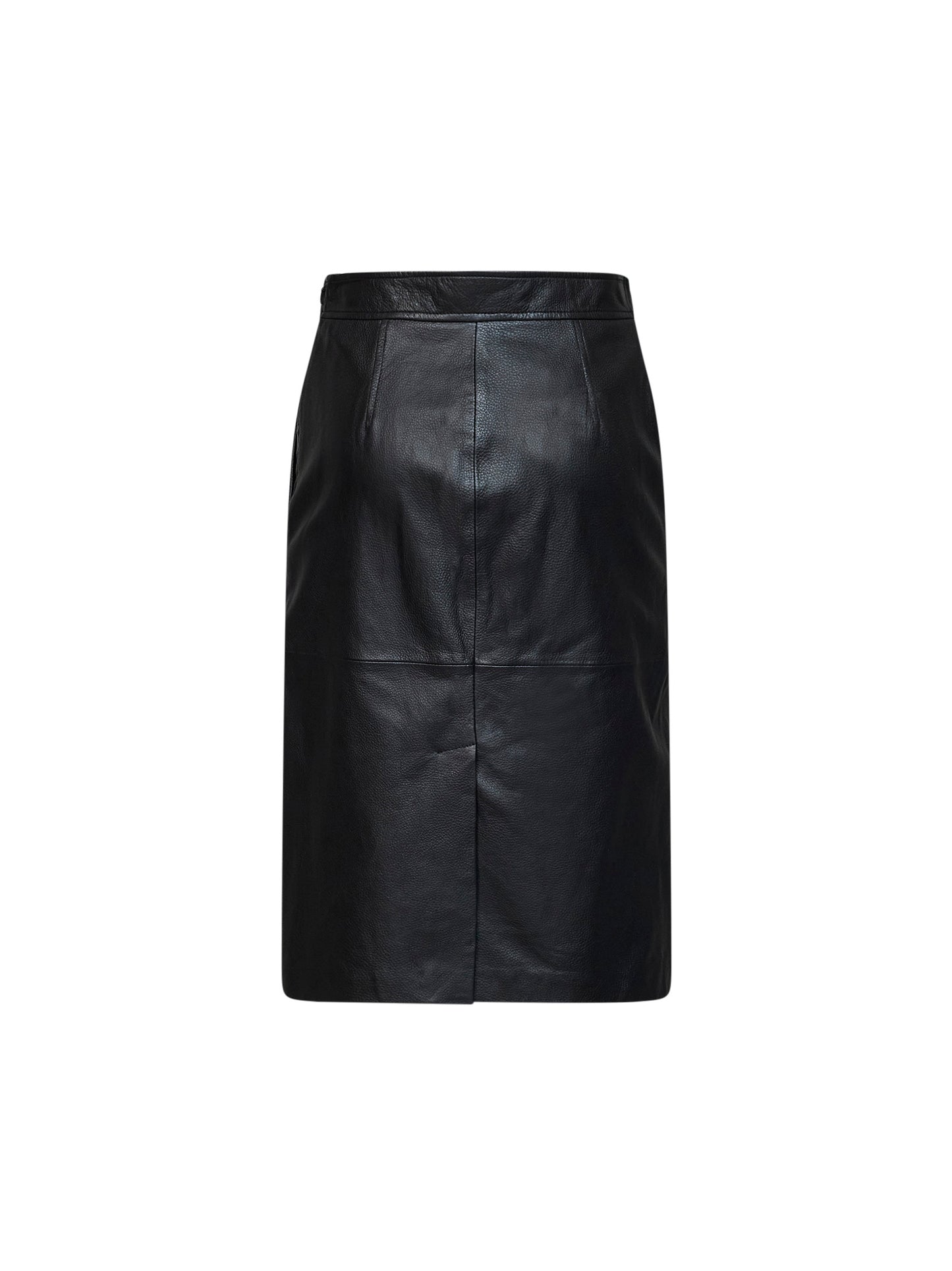 Black hammered nappa leather MSTTIMORE pencil skirt