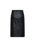 Black hammered nappa leather MSTTIMORE pencil skirt