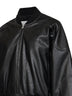 Black faux leather oversized bomber jacket