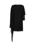 Black chiffon short dress with cape