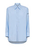 Light blue cotton poplin logo shirt