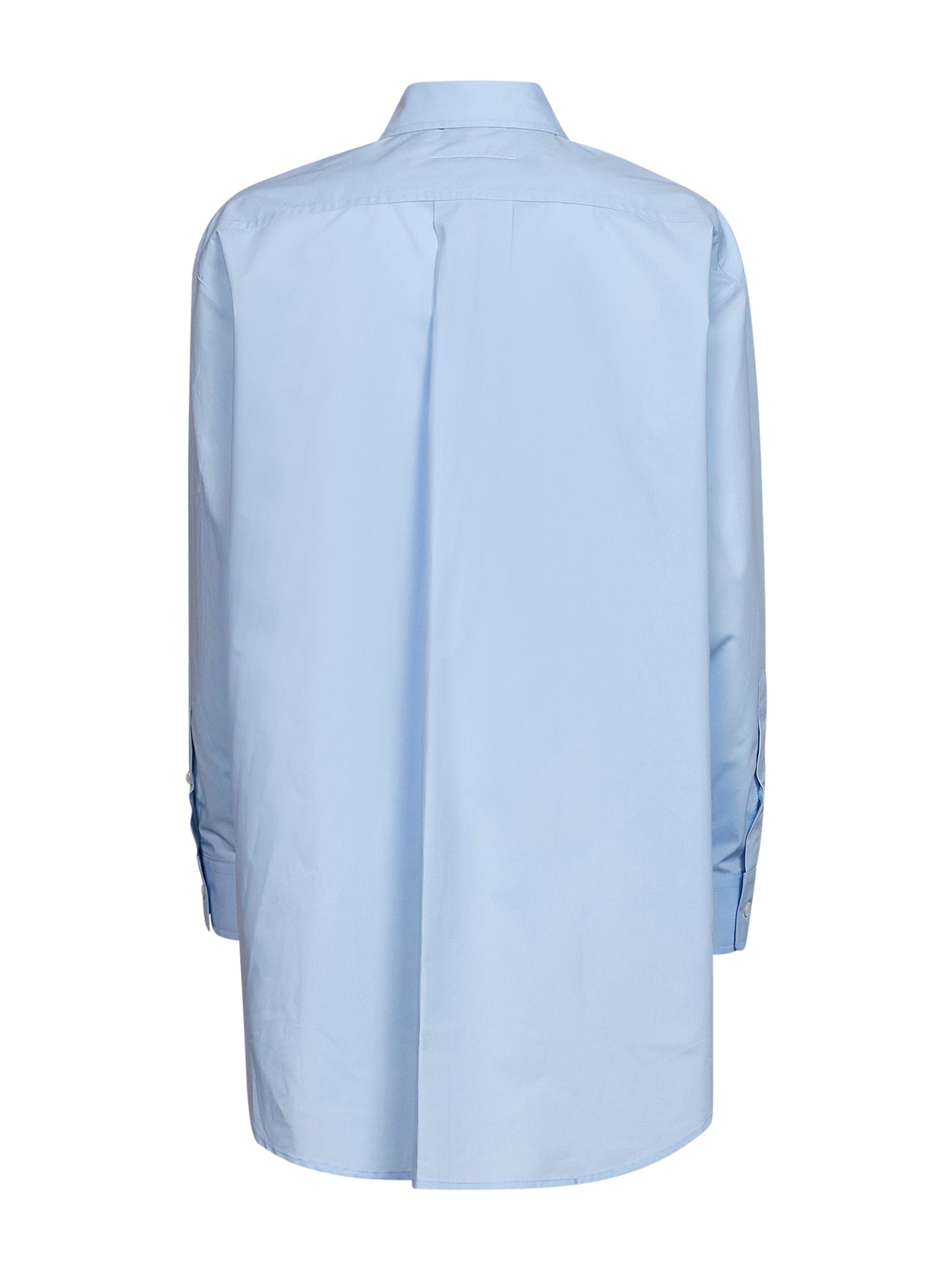Light blue cotton poplin logo shirt