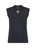 Gilet in maglia di misto lana grigio scuro melange con logo