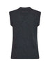 Gilet in maglia di misto lana grigio scuro melange con logo