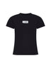 Black breathable cotton jersey numeric T-shirt