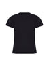 Black breathable cotton jersey numeric T-shirt