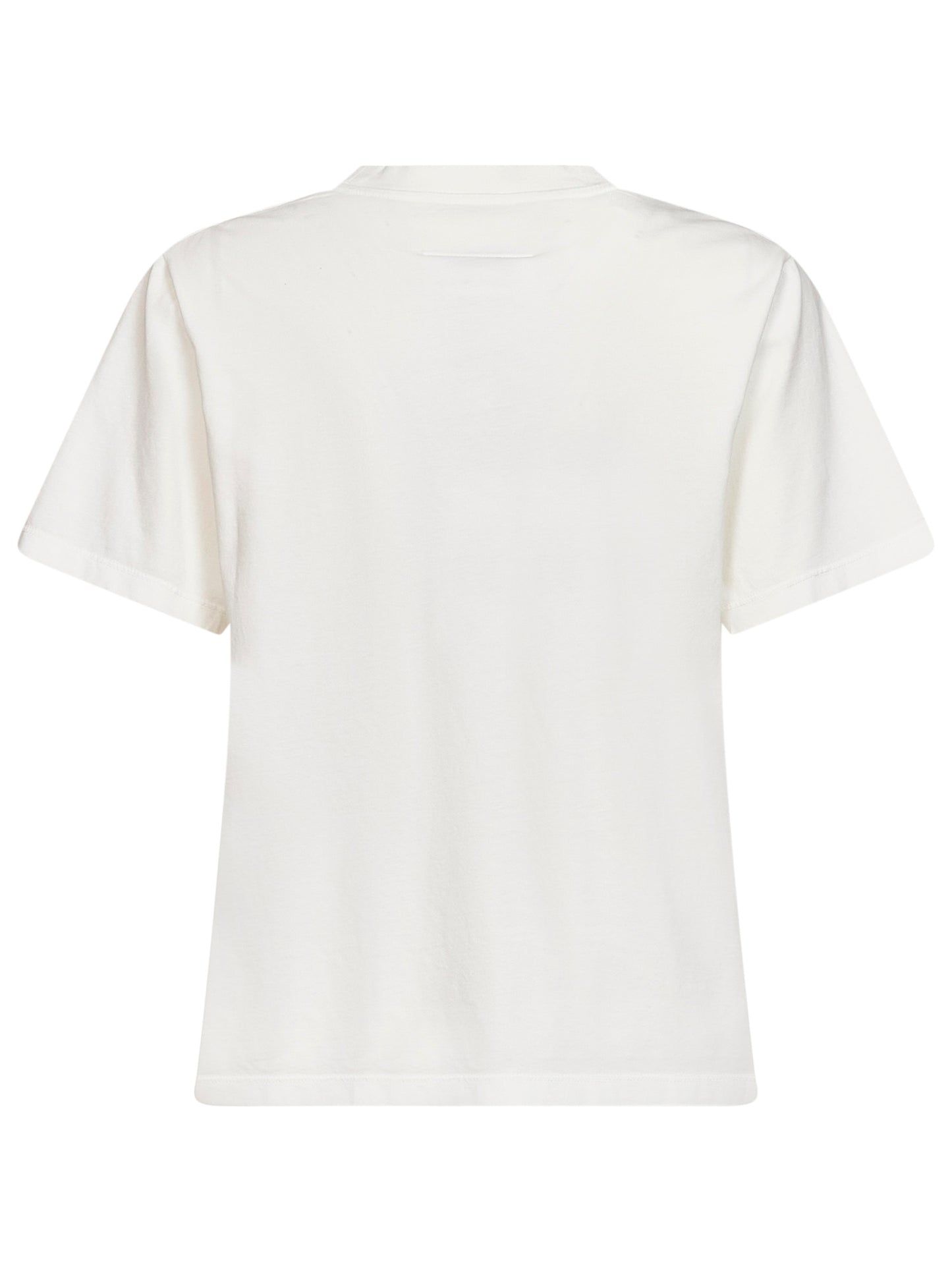 White washed jersey T-shirt with calligraphic print