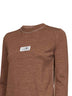 Light brown wool blend sweater with contrasting trims
