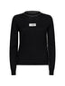 Black wool blend sweater with contrasting trims