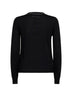 Black wool blend sweater with contrasting trims