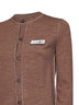 Light brown wool blend cardigan with contrasting trims