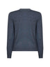 Melange grey wool blend cardigan with contrasting trims