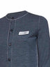 Melange grey wool blend cardigan with contrasting trims