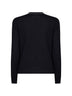 Black wool blend cardigan with contrasting trims
