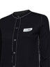 Black wool blend cardigan with contrasting trims