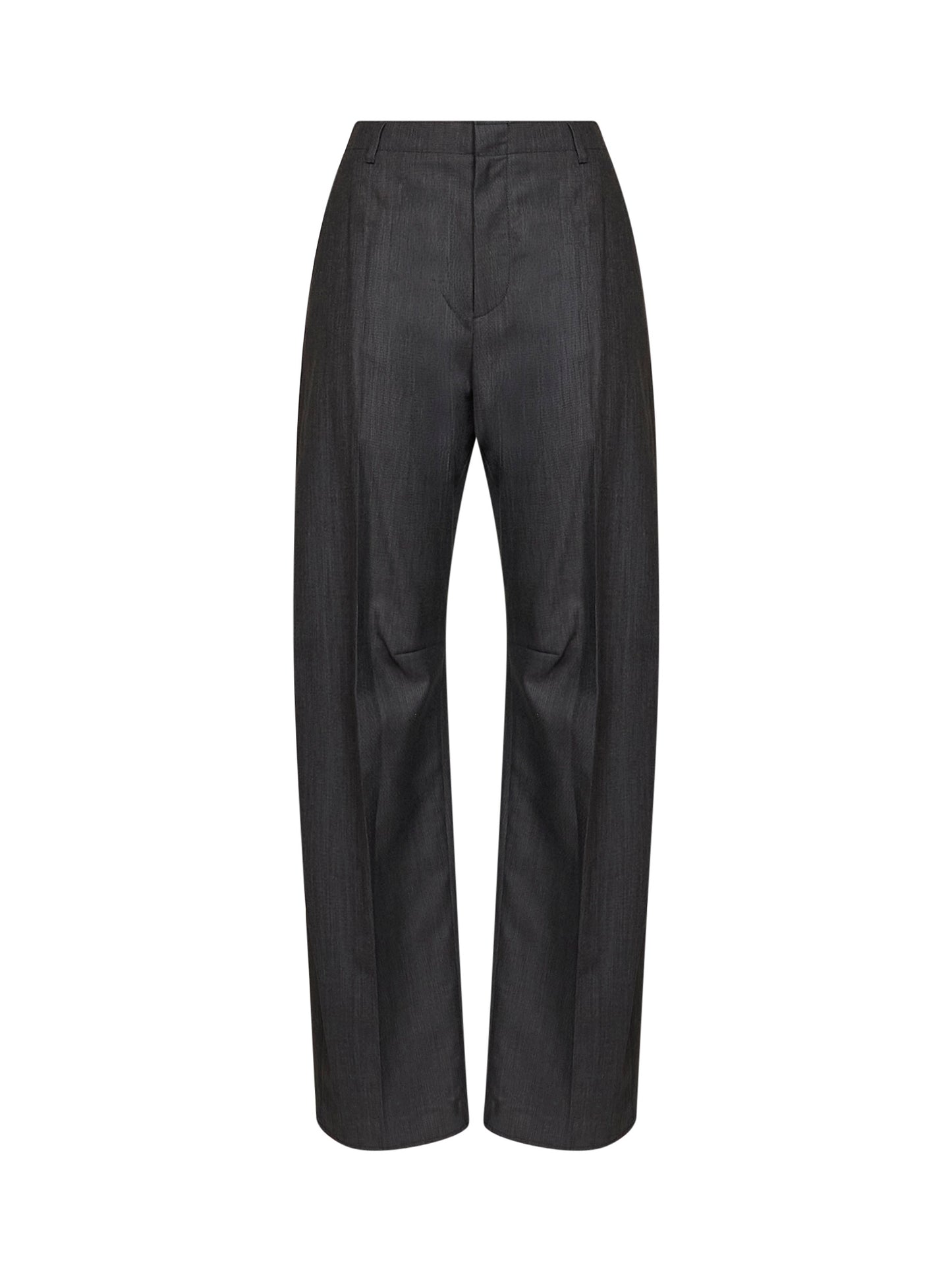 Pantaloni sartoriali a gamba larga in misto lana grigia