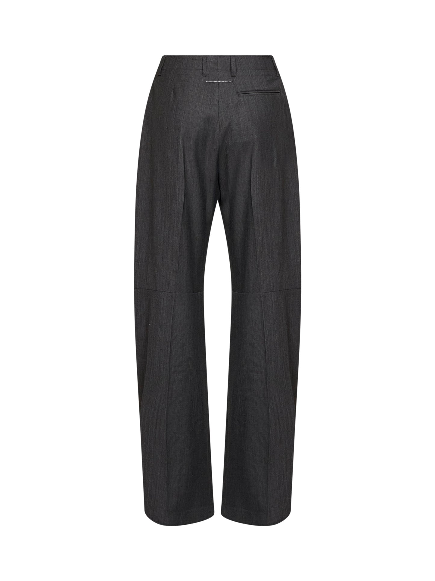 Pantaloni sartoriali a gamba larga in misto lana grigia