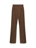Pantaloni con pince in misto lana cammello