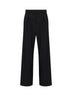 Pantaloni con pince in misto lana nera