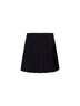Black wool blend pleated mini skirt