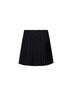 Black wool blend pleated mini skirt
