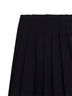 Black wool blend pleated mini skirt