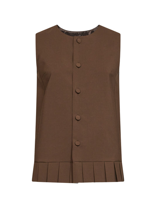 Camel virgin wool blend vest