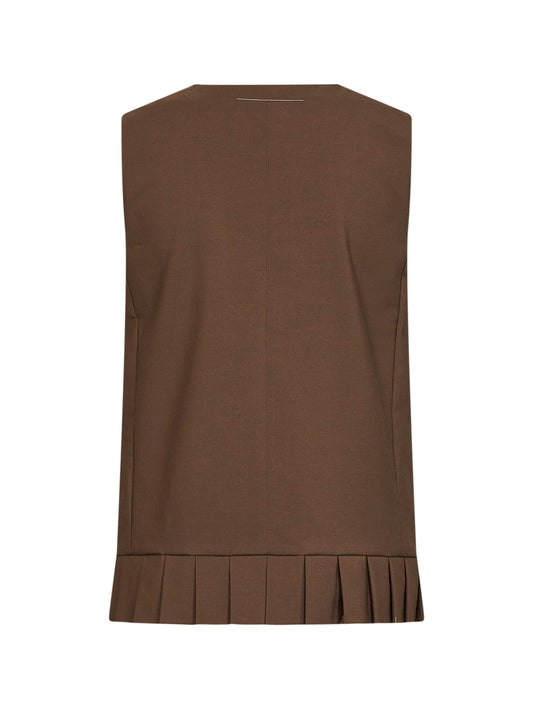 Camel virgin wool blend vest