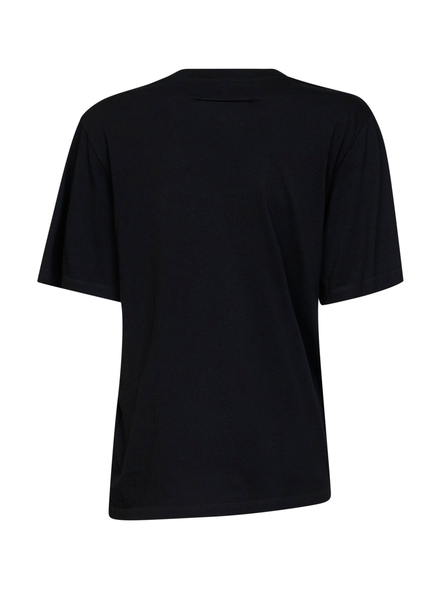 T-shirt asimmetrica in cotone nero con logo Numeric