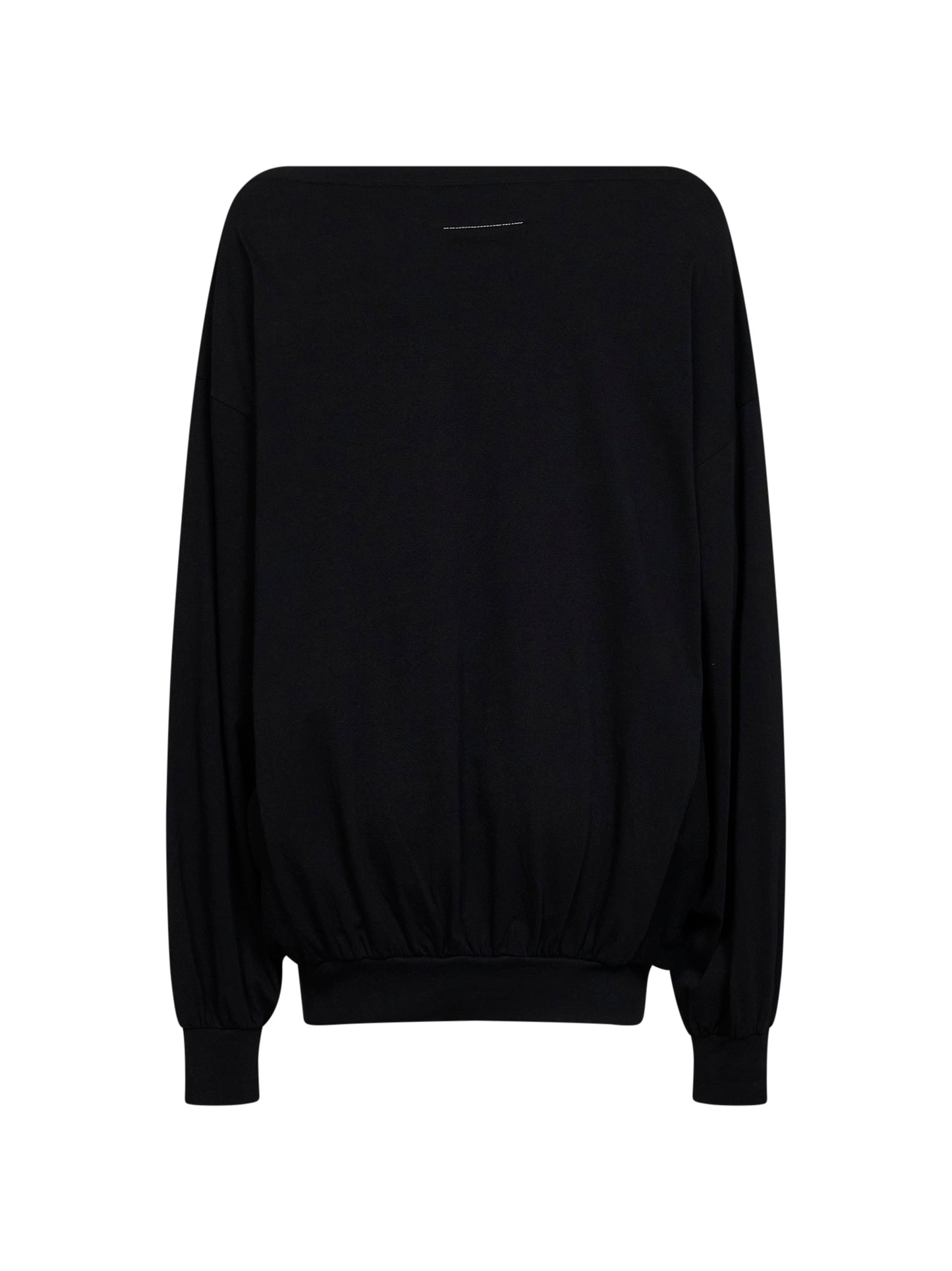 Maglia oversize con spalle scoperte in jersey nero