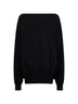 Maglia oversize con spalle scoperte in jersey nero