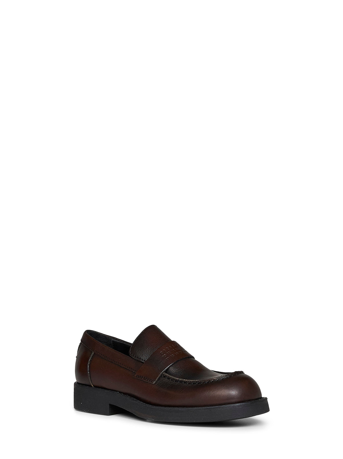 Cappuccino leather urban biker loafers