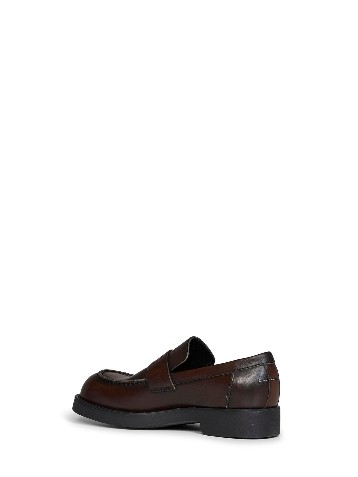 Cappuccino leather urban biker loafers