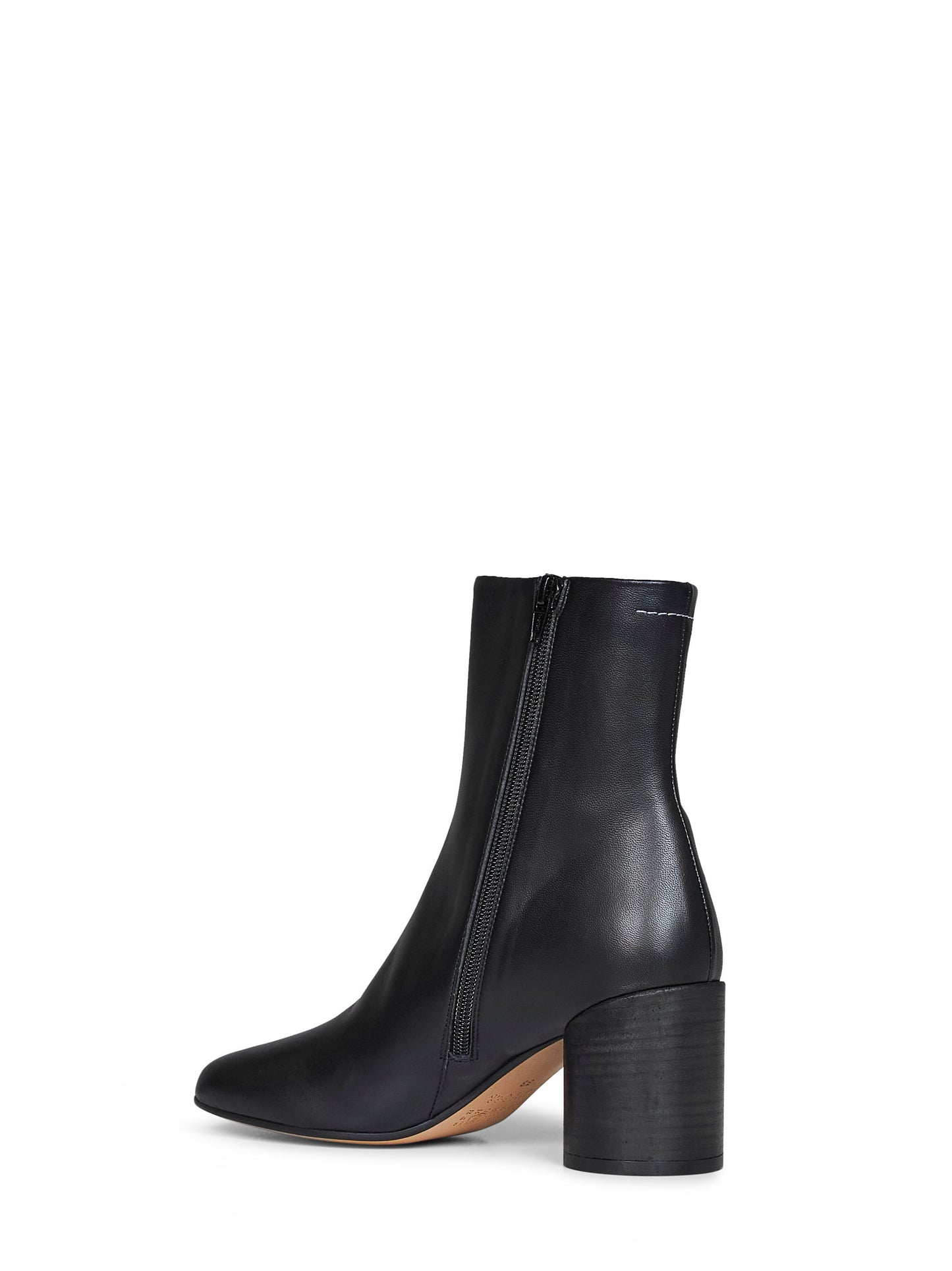 Black nappa leather anatomic ankle boots