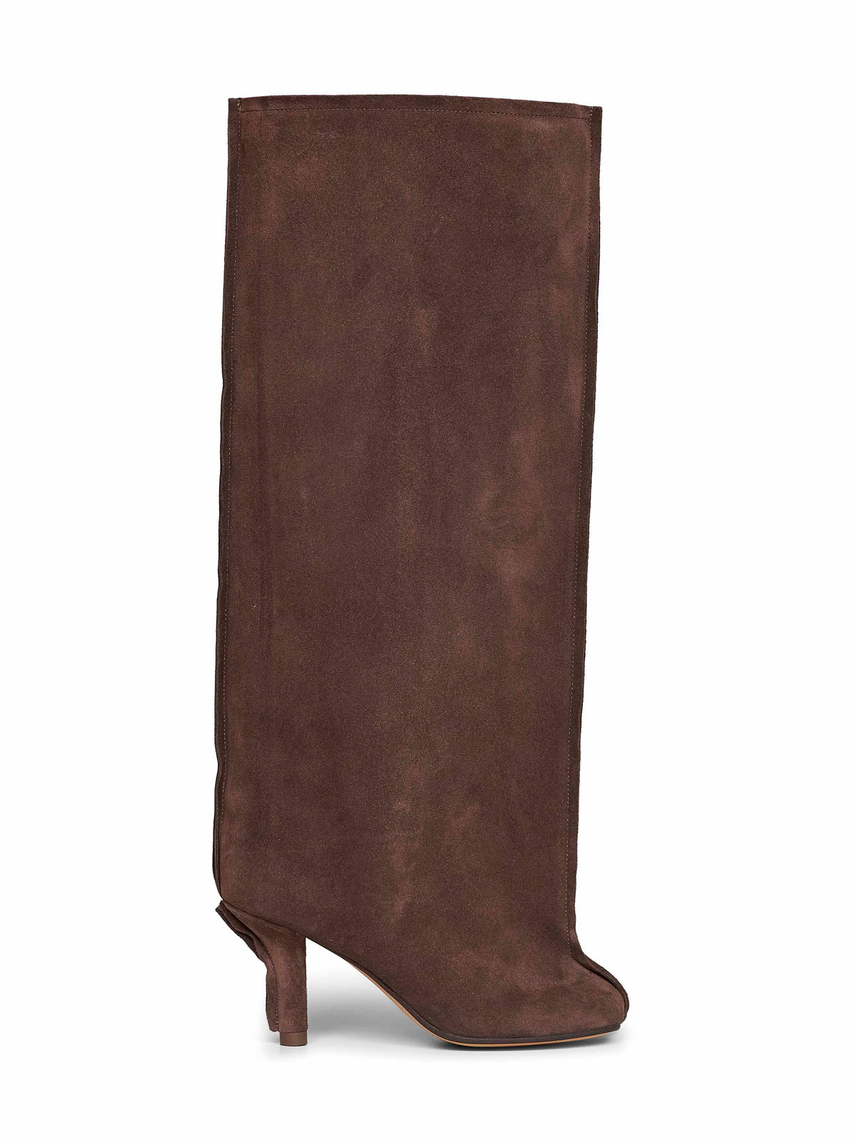 Dark brown suede Anatomic boots with tubular shaft