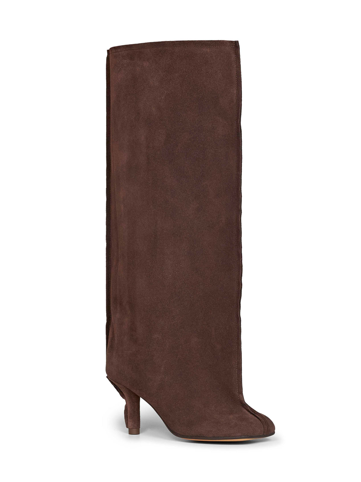 Dark brown suede Anatomic boots with tubular shaft