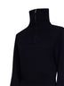 Maglia a collo alto stile polo in misto lana blu navy