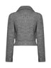 Mélange grey wool-blend knit cropped cardigan